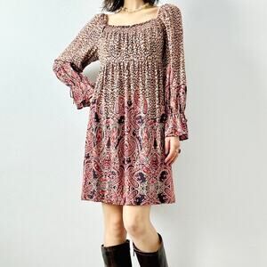 Anthropologie Maeve Milou Smocked Mini Dress Size Medium